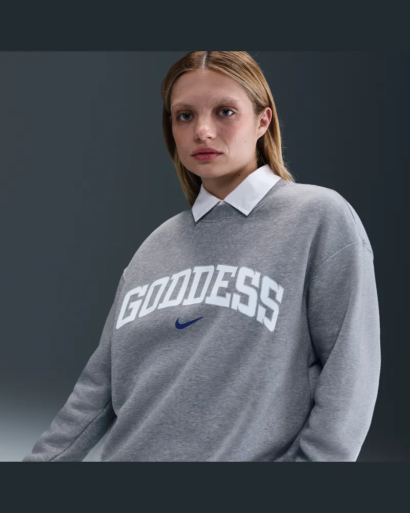 Nike Sportswear Phoenix Fleece Oversize-Damen-Sweatshirt mit Rundhalsausschnitt - Grau Grau