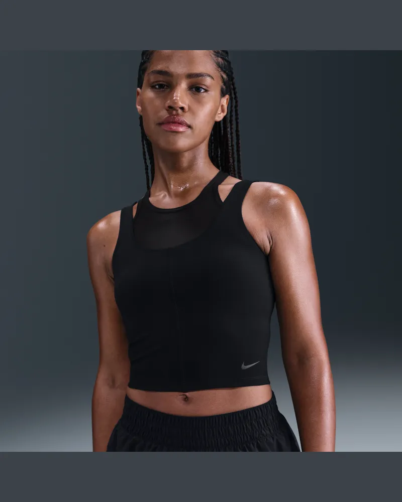 Nike One Fitted Dri-FIT Kurztanktop (Damen) - Schwarz Schwarz