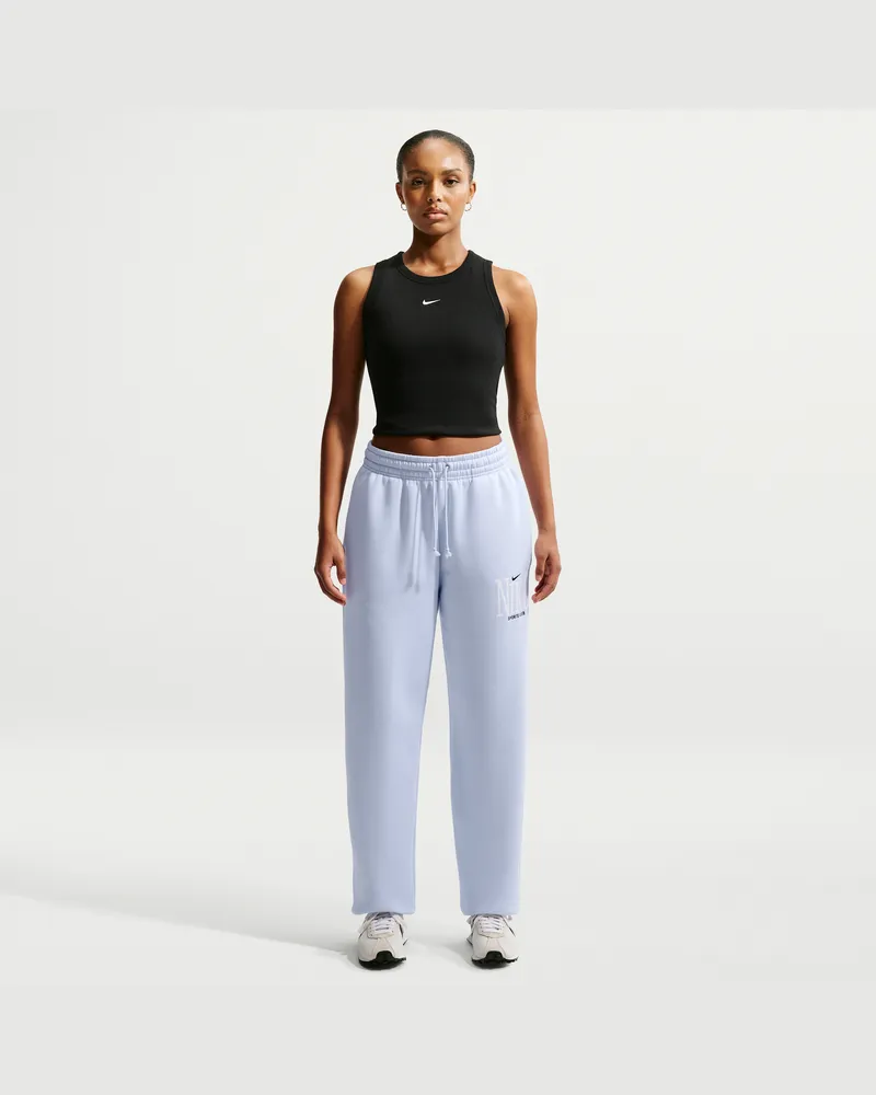 Nike Phoenix Fleece Oversize-Jogger mit hohem Bund (Damen) - Blau Blau