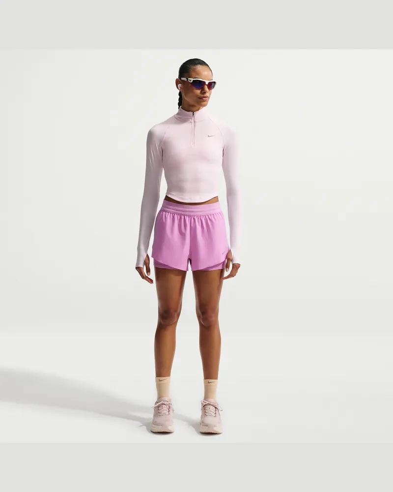 Nike Swft Dri-FIT 2-in-1-Laufshorts mit mittelhohem Bund (Damen) - Lila Lila