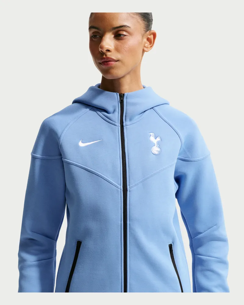 Nike Tottenham Hotspur Tech Fleece Windrunner  Fußball-Kapuzenjacke mit durchgehendem Reißverschluss für Damen - Blau Blau