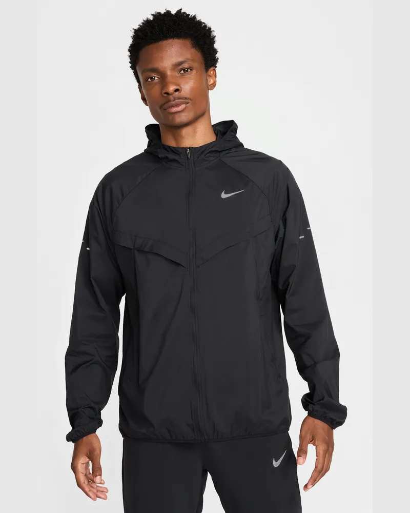 Nike Stride Repel-Laufjacke mit UV-Schutz (Herren) - Schwarz Schwarz