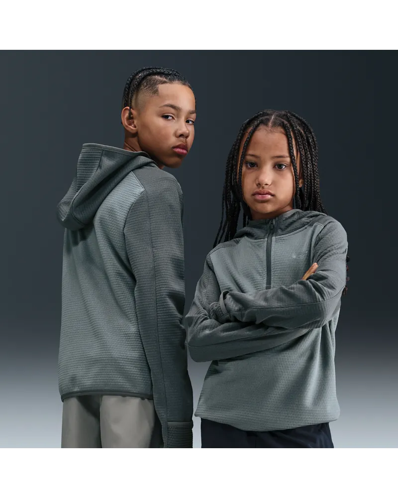 Nike Therma-FIT-Oberteil mit Viertelreißverschluss (ältere Kinder) - Grau Grau