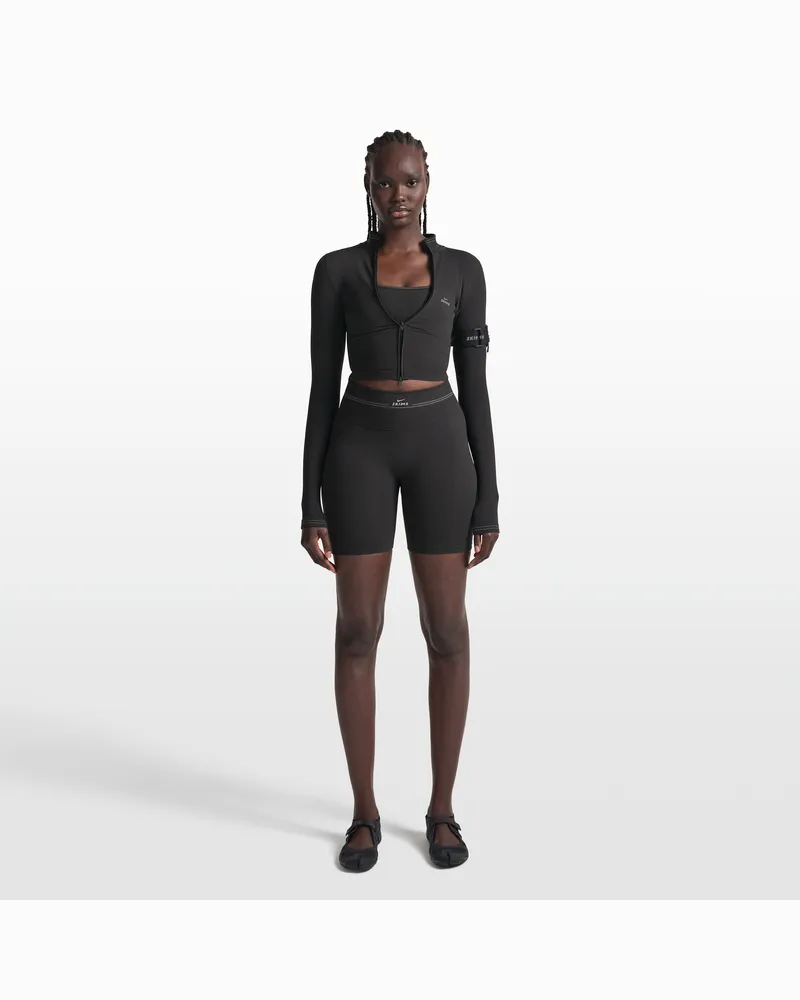 Nike SKIMS Shorts aus nahtlosem Rippmaterial (Damen, ca. 13 cm) - Schwarz Schwarz