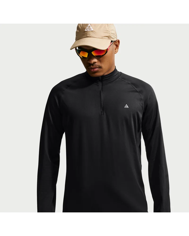Nike ACG "Wildsee" Dri-FIT Wander-Longsleeve mit Viertelreißverschluss (Herren) - Schwarz Schwarz