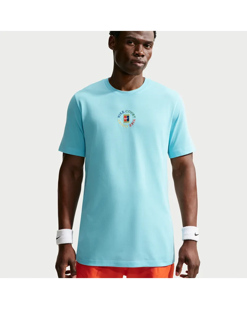 Nike Court Dri-FIT Tennis T-Shirt (Herren) - Blau Blau