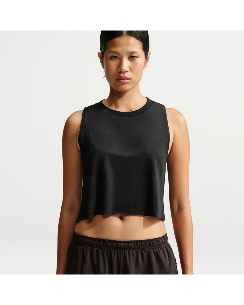 Nike SKIMS Performance Cotton Blend Crop-Tanktop (Damen) - Schwarz Schwarz