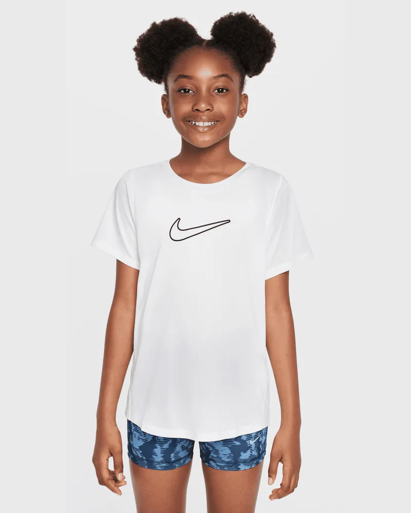 Nike One Fitted Dri-FIT-Kurzarmshirt (Mädchen) - Weiß Weiß