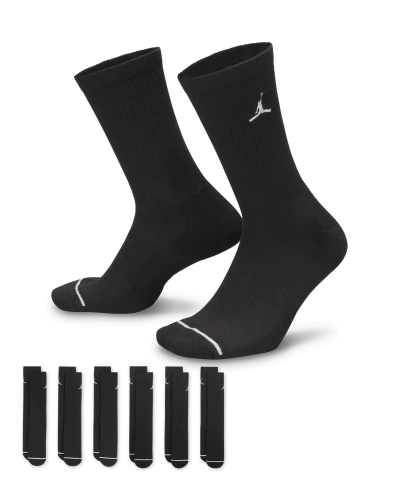 Jordan Everyday gepolsterte Crew-Socken (6 Paar) - Schwarz Schwarz