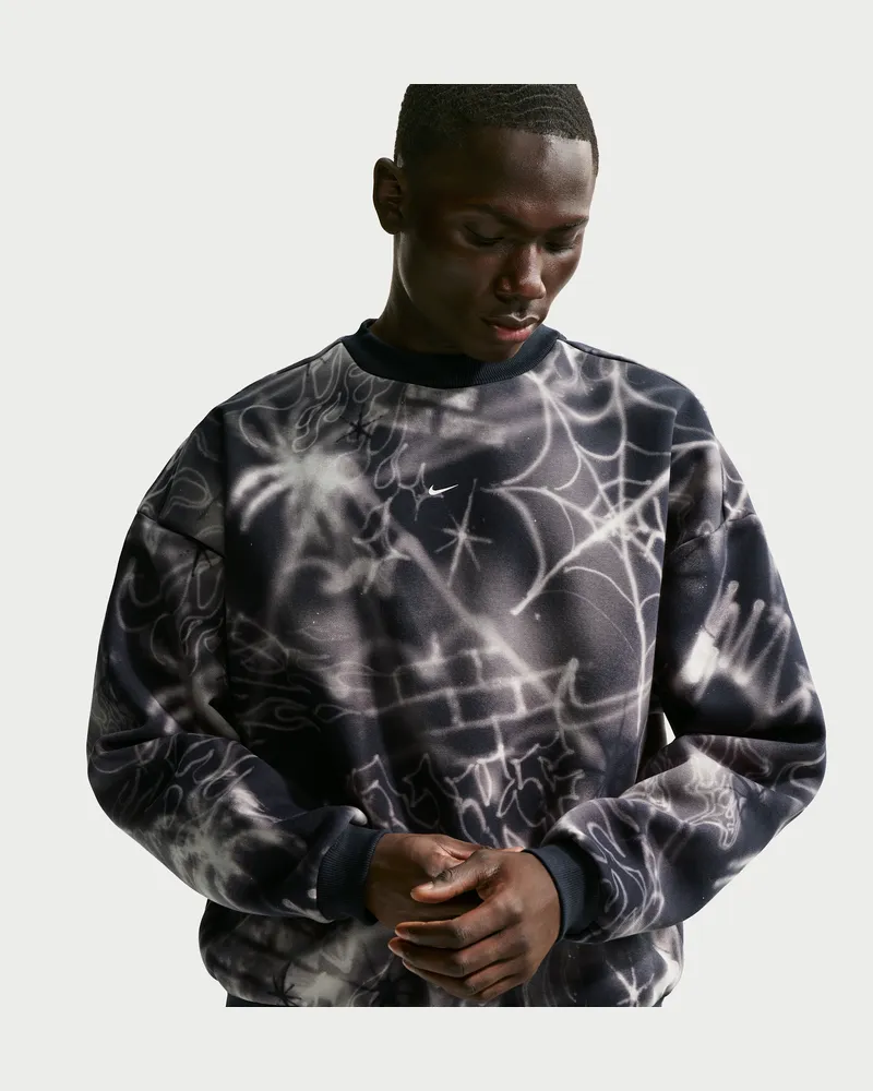 Nike Standard Issue Therma-FIT-Basketball-Crew aus gebürstetem Fleece (Herren) - Schwarz Schwarz