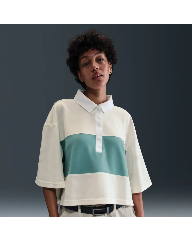 Nike kurzärmliges Polo-Oberteil mit Oversize-Passform (Damen) - Weiß Weiß