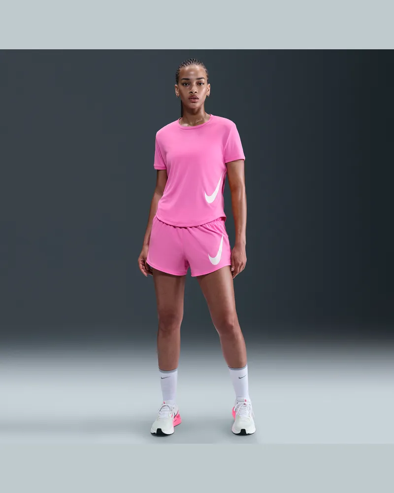 Nike One Swoosh Lockere Laufshorts mit Innenslip, mittelhohem Bund und Dri-FIT-Technologie (Damen, ca. 8 cm) - Pink Pink