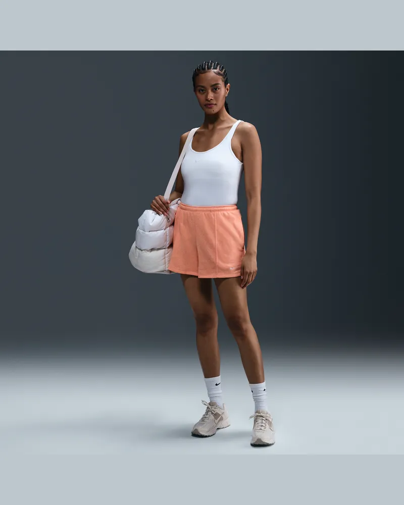 Nike Sportswear Chill Terry French-Terry-Shorts (ca. 10 cm) mit mittelhohem Bund für Damen - Orange Orange