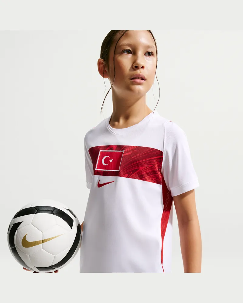Nike Türkei 2026 Stadium Away  Dri-FIT Replika-Fußballtrikot (ältere Kinder) - Weiß Weiß