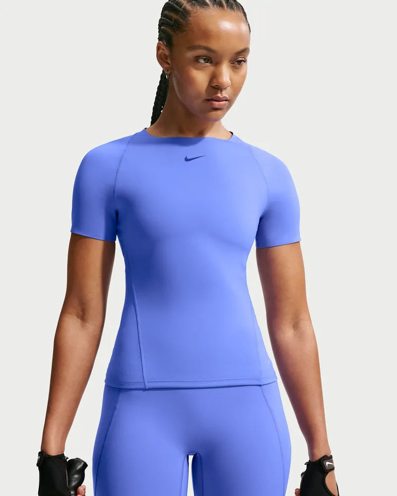 Nike Universa Dri-FIT Kurzarm-Oberteil (Damen) - Blau Blau