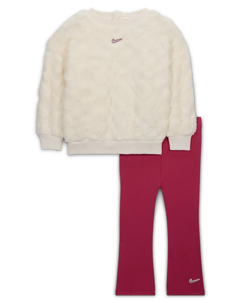 Nike Cozy zweiteiliges Set, Leggings mit ausgestelltem Bein (Babys, 12–24 M) - Pink Pink