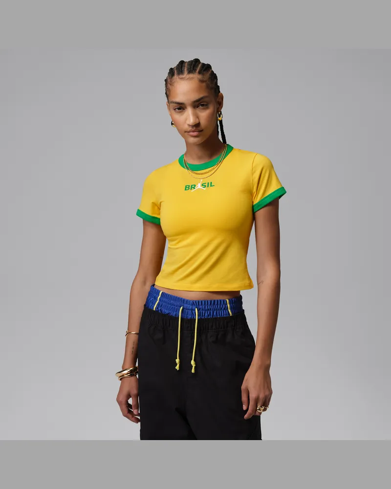 Jordan Brasilien Shirt mit Grafik und Rundhalsausschnitt (Damen) - Gelb Gelb