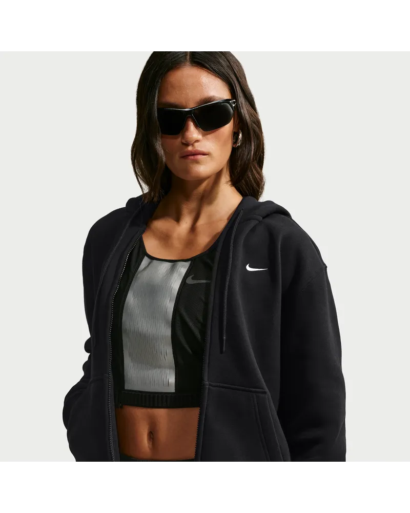 Nike Studio Fleece mittelschwere Kapuzenjacke (Damen) - Schwarz Schwarz