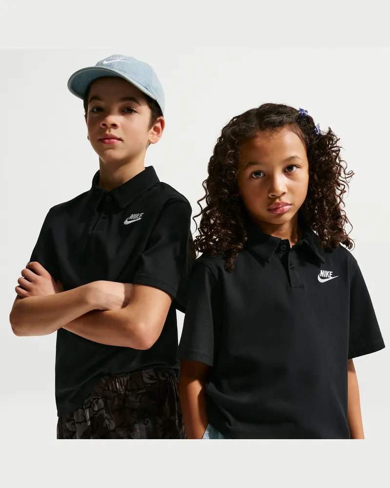 Nike Club Kurzarm-Poloshirt aus Strickmaterial (ältere Kinder) - Schwarz Schwarz