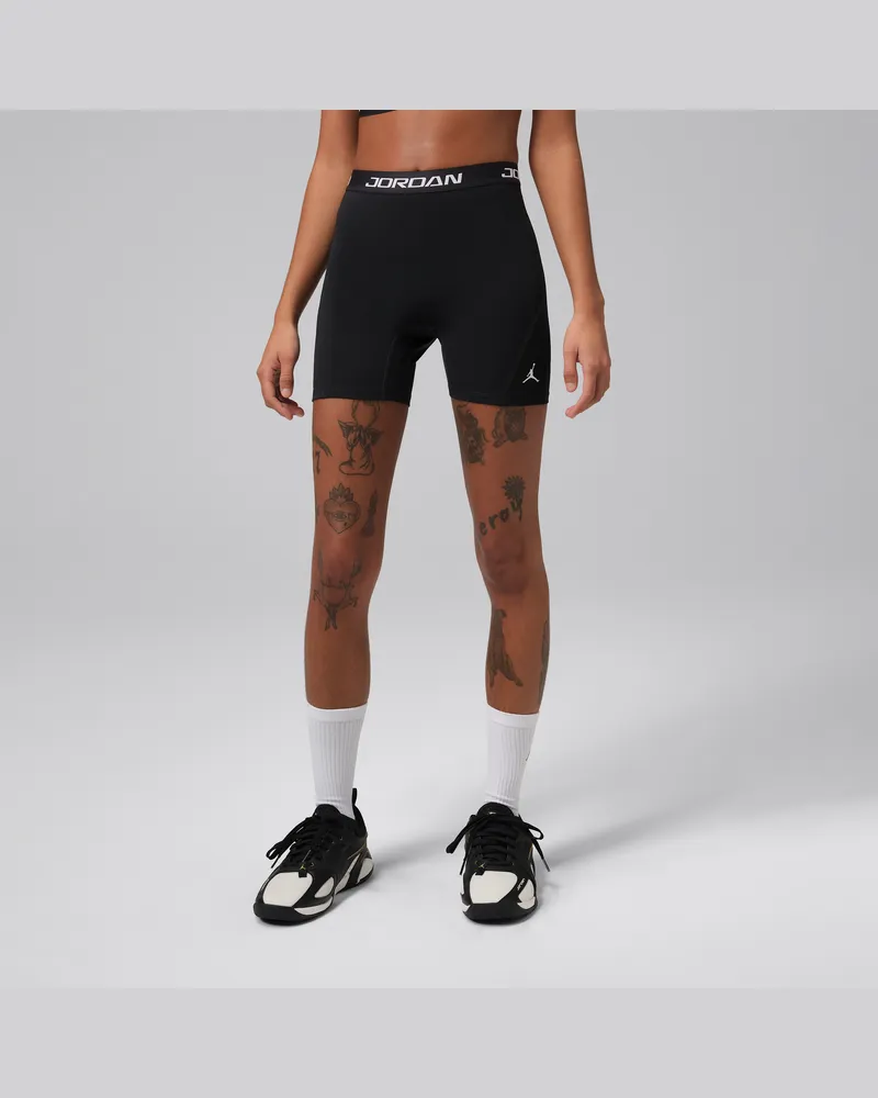 Jordan Sport Essentials Dri-FIT Shorts mit hohem Bund (Damen, ca. 12,5 cm) - Schwarz Schwarz