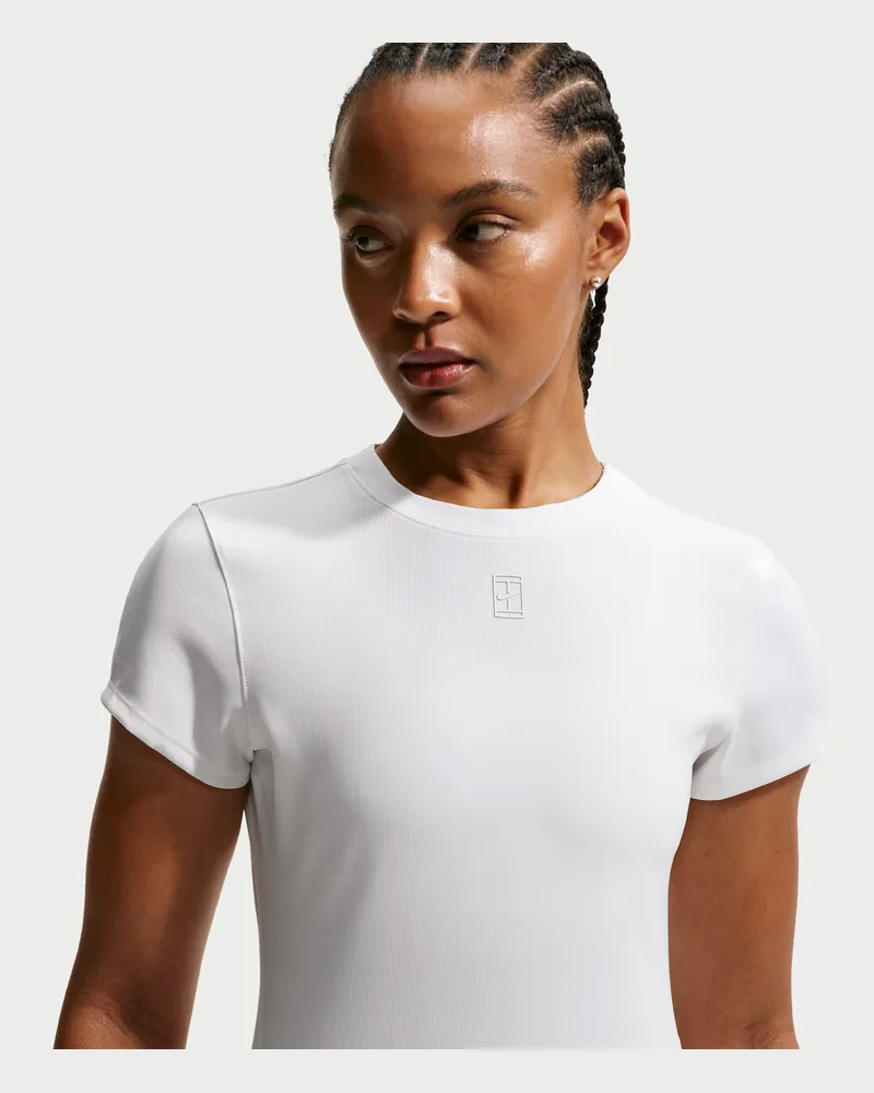 Nike Court Advantage Dri-FIT Kurzarm-Tennisoberteil für Damen - Weiß Weiß