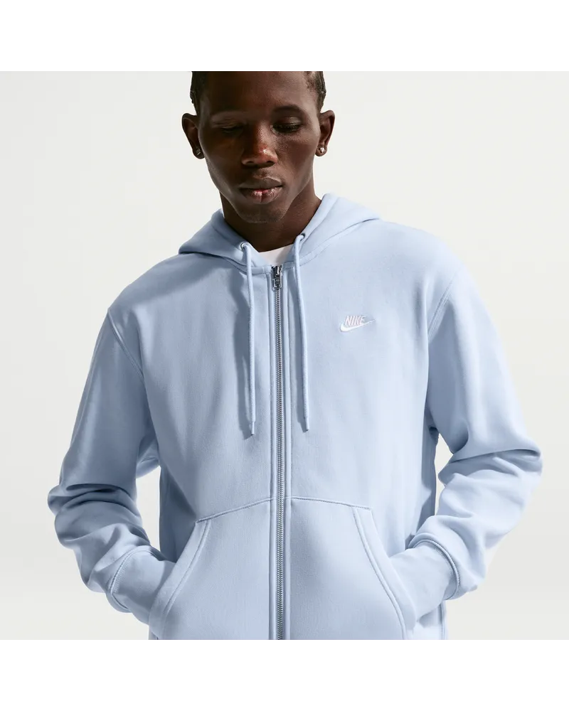 Nike Club Fleece-Hoodie mit durchgehendem Reißverschluss (Herren) - Blau Blau