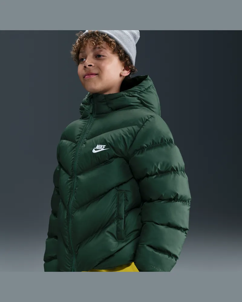 Nike All Day Play Therma-FIT-Puffer-Jacke mit weiter Passform (ältere Kinder) - Grün Grün