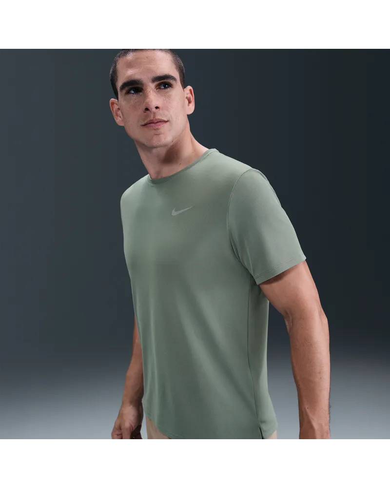 Nike Miler Nike Dri-FIT UV Kurzarm-Laufoberteil für Herren - Grau Grau