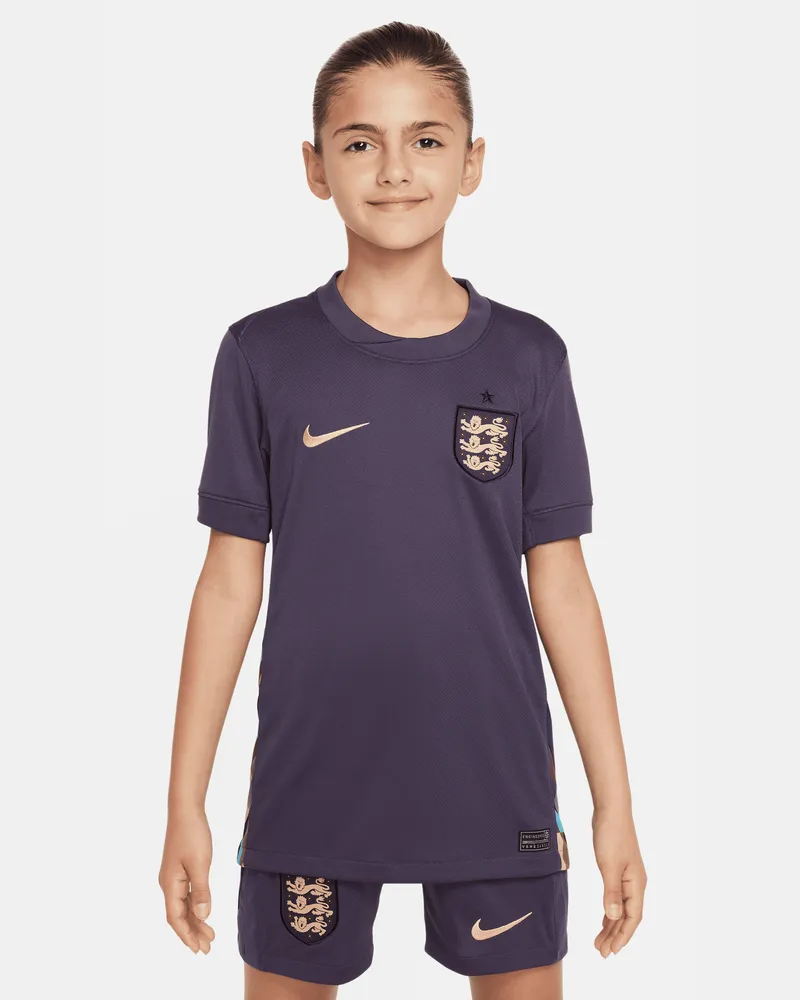 Nike England (Men's Team) 2024/25 Stadium Away  Replica Fußballtrikot mit Dri-FIT-Technologie für ältere Kinder - Lila Lila