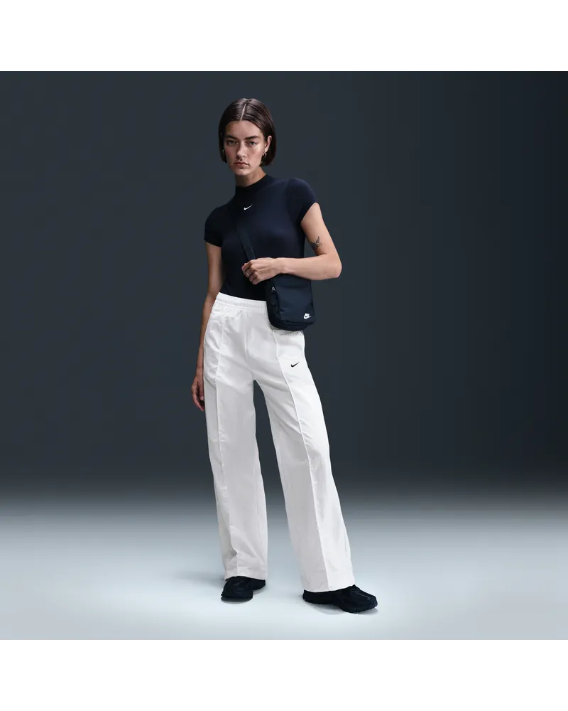 Nike Sportswear Everything Wovens Damenhose mit mittelhohem Bund und offenem Saum - Weiß Weiß