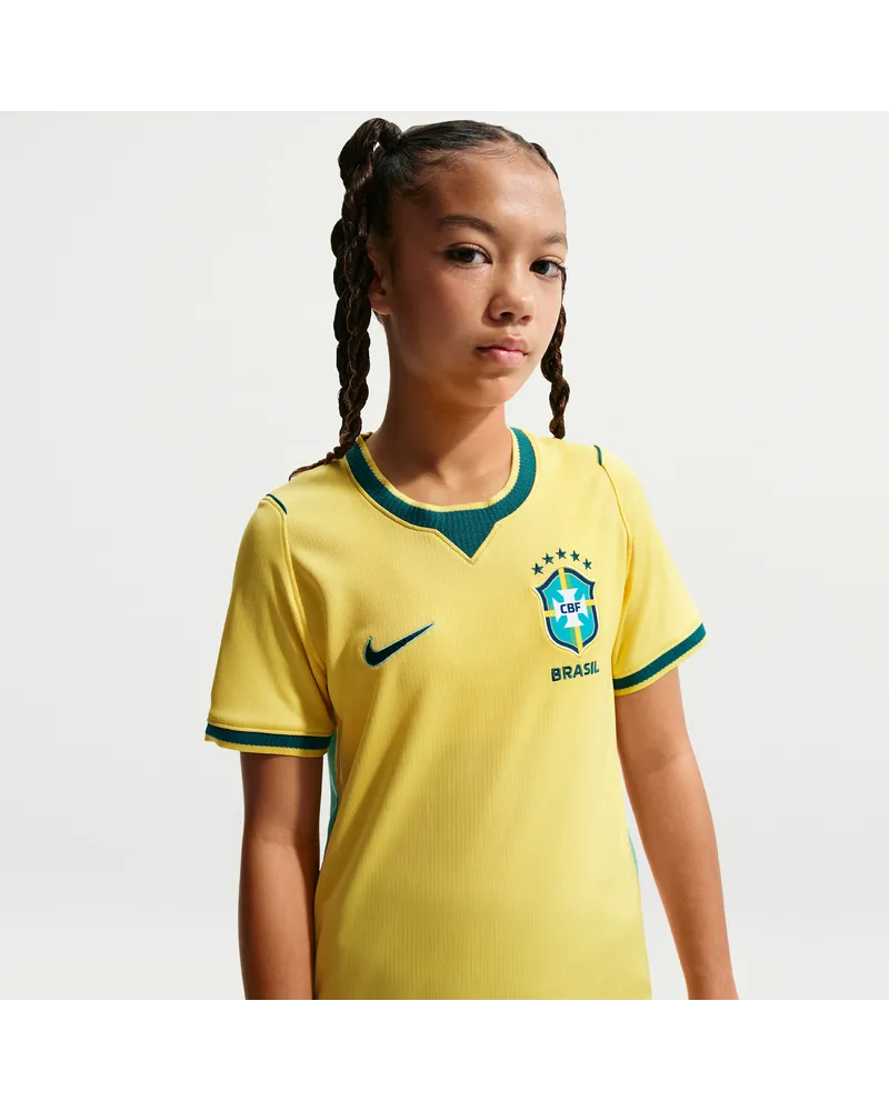 Nike Brasilien 2026 Heimstadion  Dri-FIT Replika-Fußballtrikot für ältere Kinder - Gelb Gelb