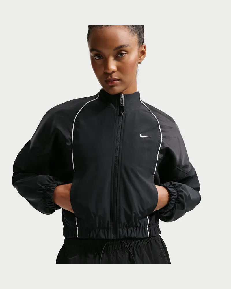 Nike Crop-Trainingsjacke (Damen) - Schwarz Schwarz