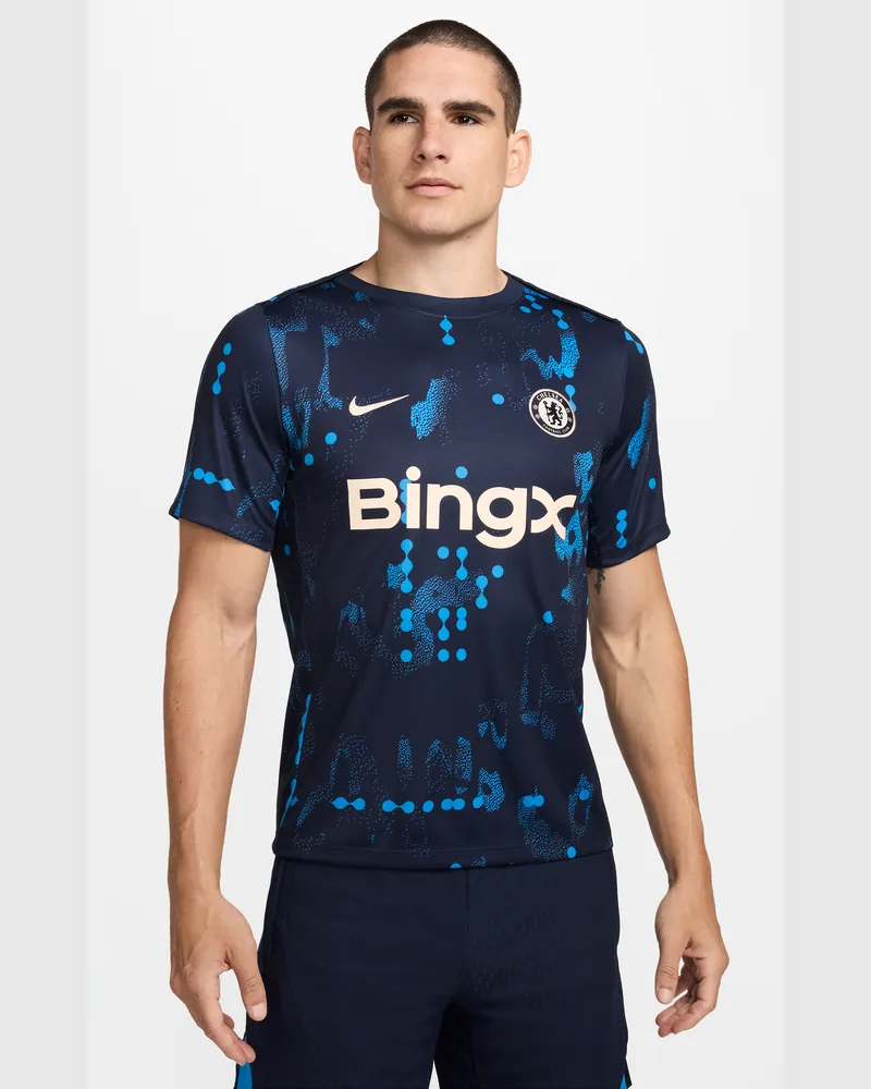 Nike Chelsea FC Academy Pro  Dri-FIT Pre-Match Kurzarm-Fußballoberteil (Herren) - Blau Blau