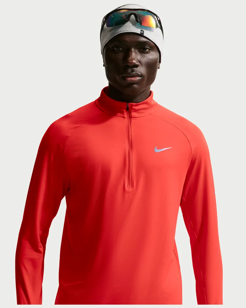 Nike Stride Dri-FIT Laufoberteil mit Viertelreißverschluss (Herren) - Rot Rot