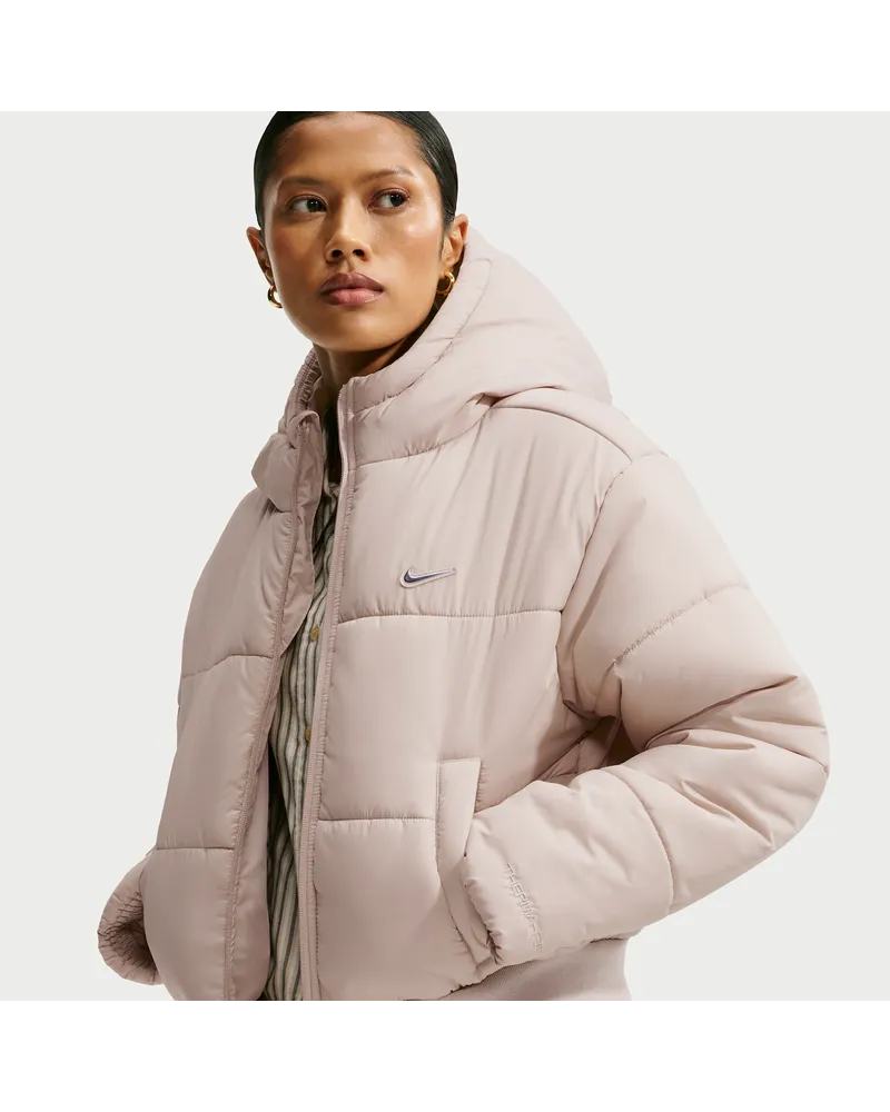 Nike Classic Puffer lockere Therma-FIT Jacke mit Kapuze für Damen - Braun Braun