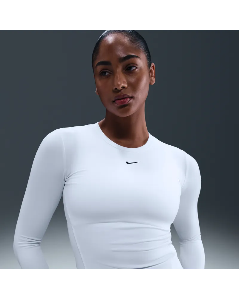 Nike One Fitted Dri-FIT Longsleeve-Oberteil für Damen - Weiß Weiß