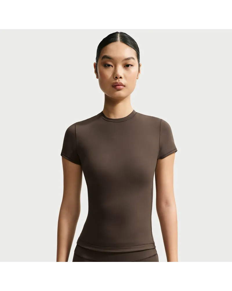 Nike SKIMS Matte gepolstertes Baby-T-Shirt (Damen) - Braun Braun