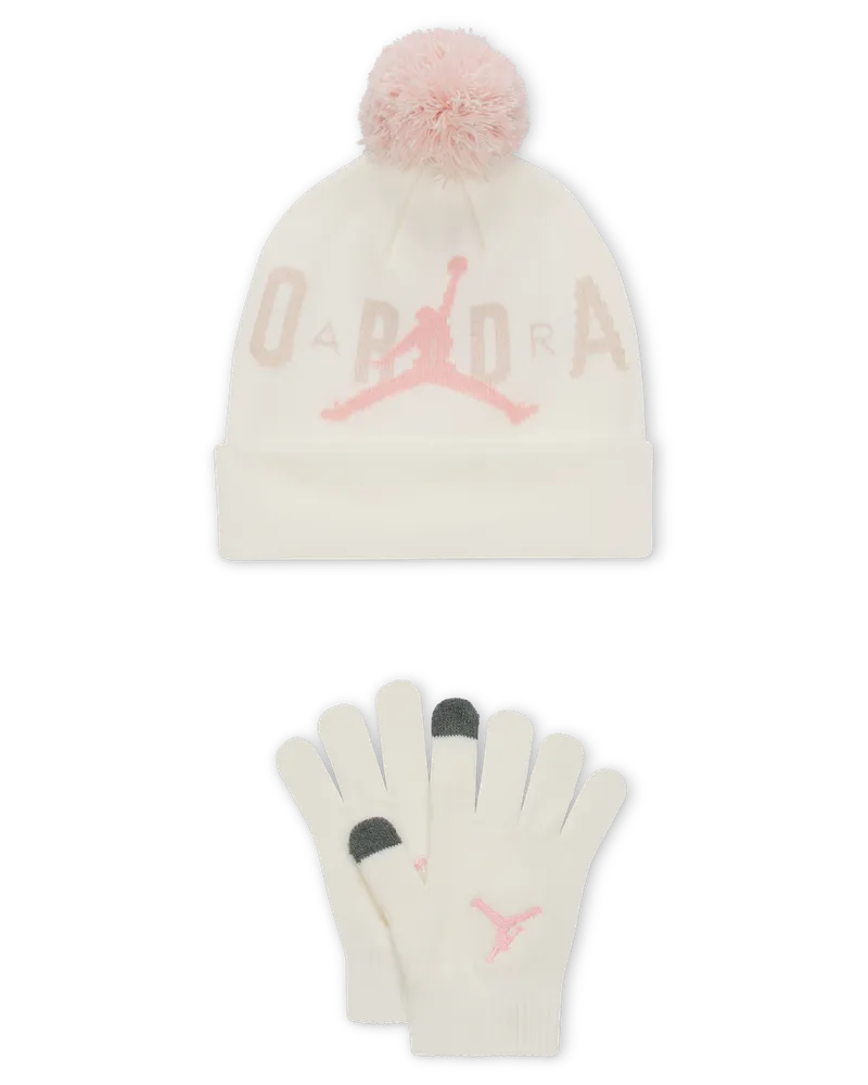 Jordan Pom Beanie Set 2-teilig (ältere Kinder) - Weiß Weiß