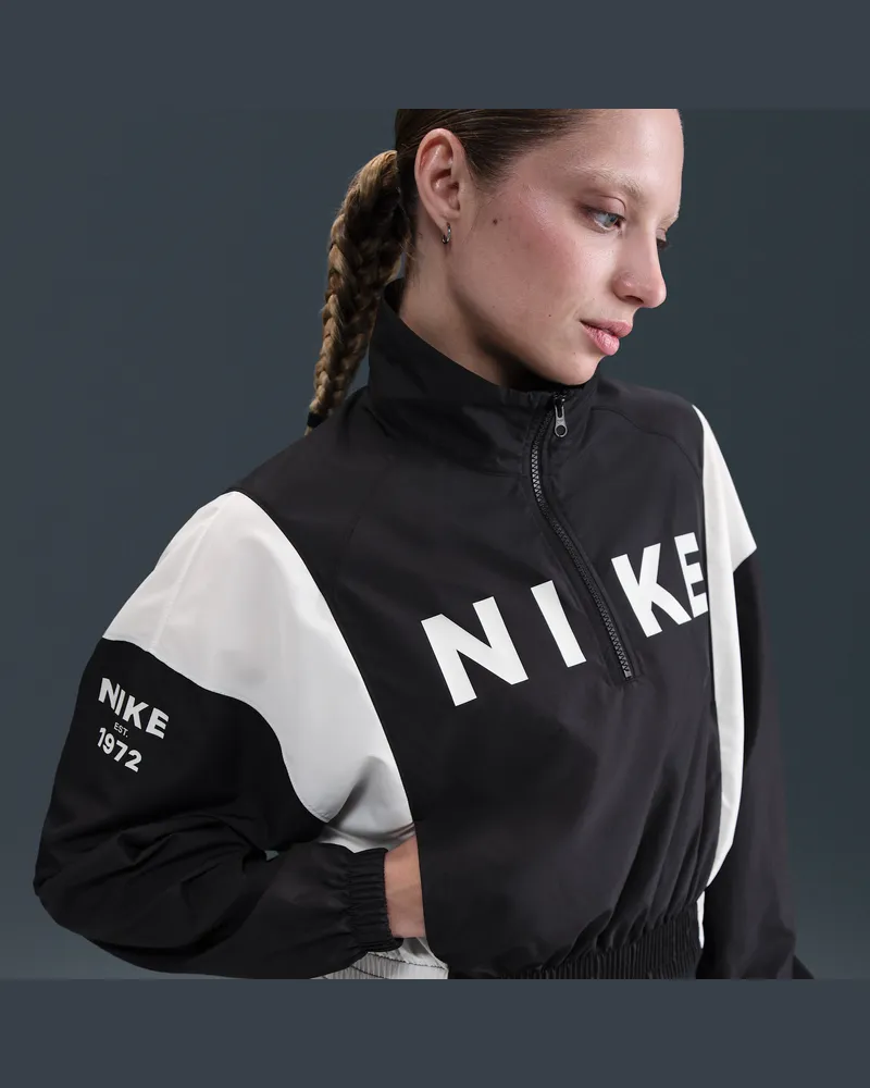 Nike Sportswear leichte Webjacke mit Viertelreißverschluss (Damen) - Schwarz Schwarz