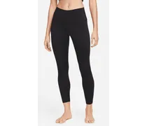 Yoga 7/8-Leggings mit hohem Bund für Damen - Schwarz