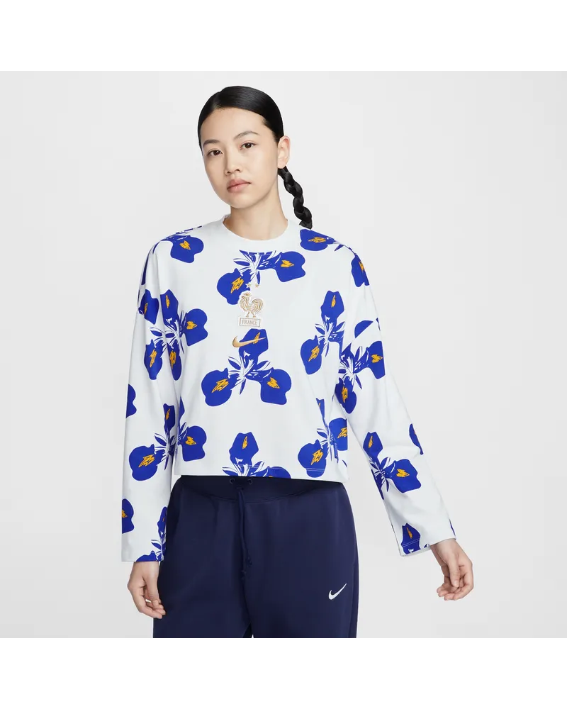 Nike FFF  Fußball-Longsleeve mit Streifen für Damen - Weiß Weiß