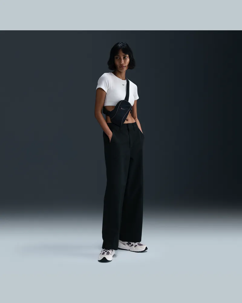 Nike Sportswear Collection Hose aus Twill mit mittelhohem Bund (Damen) - Schwarz Schwarz