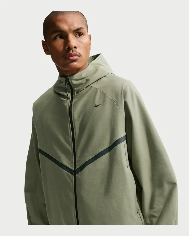 Nike Tech Shori Windrunner-Strickjacke mit durchgehendem Reißverschluss (Herren) - Grau Grau