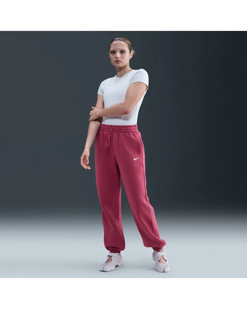 Nike Phoenix Fleece Oversize-Trainingshose mit hohem Taillenbund für Damen - Lila Lila