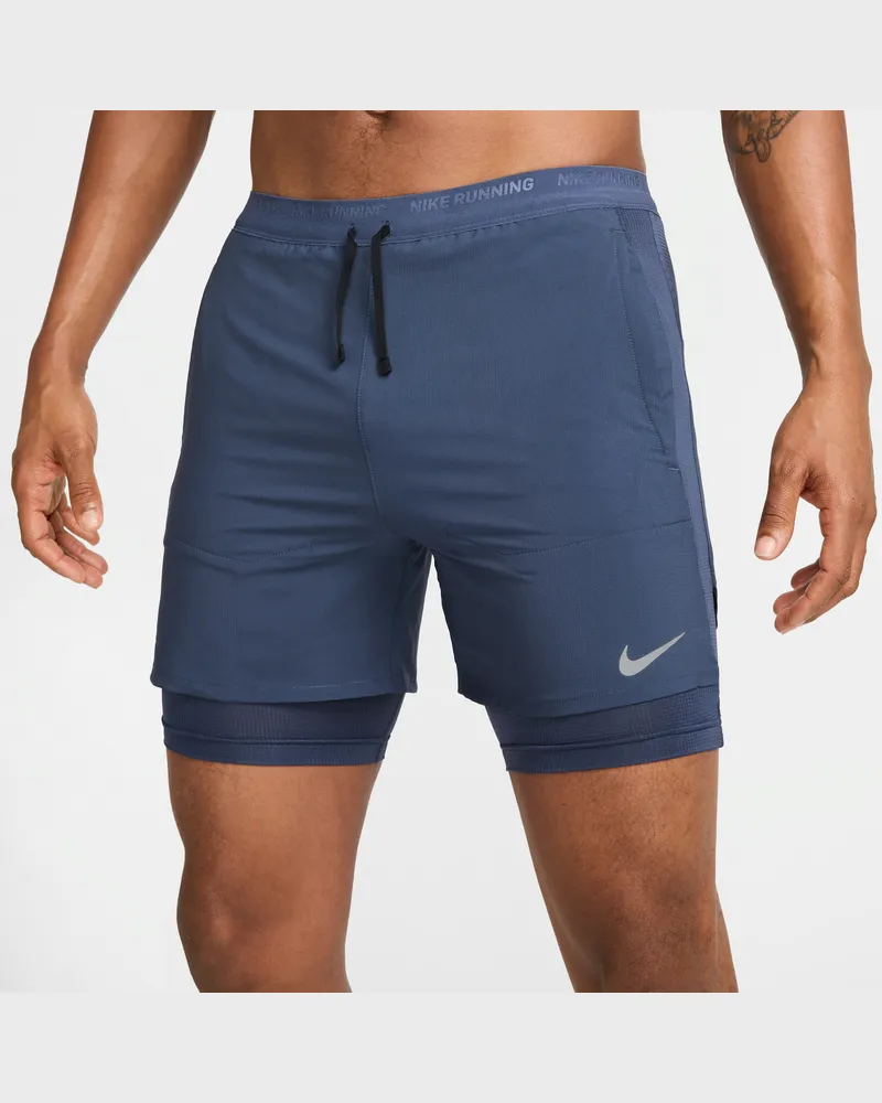 Nike Stride Dri-FIT Hybrid-Laufshorts für Herren (ca. 12,5 cm) - Blau Blau