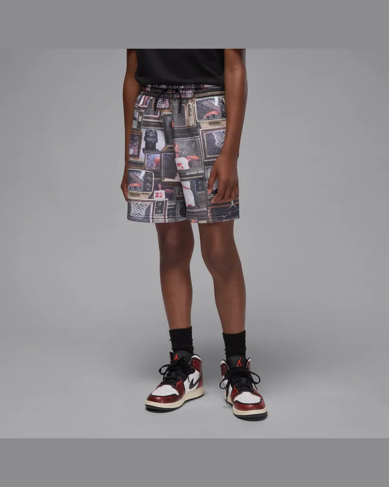 Jordan Brooklyn Fleece-Shorts mit Print (ältere Kinder) - Schwarz Schwarz