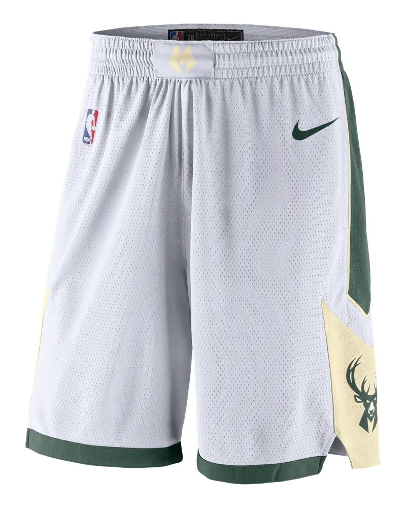 Nike Milwaukee Bucks  NBA Swingman Shorts für Herren - Weiß Weiß