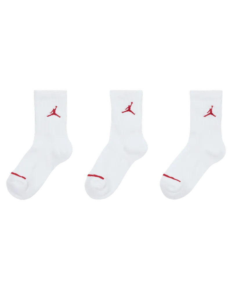 Jordan Jumpman gepolsterte Crew-Socken für jüngere Kinder (3 Paar) - Weiß Weiß