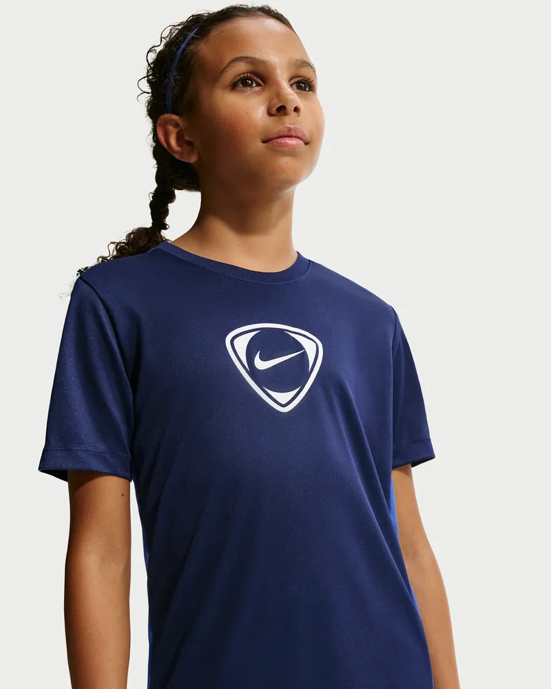 Nike Academy+ Dri-FIT Kurzarm-Fußballoberteil (ältere Kinder) - Blau Blau