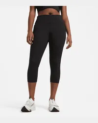 Nike Fast 3/4-Lauf-Leggings mit mittelhohem Bund für Damen - Schwarz Schwarz